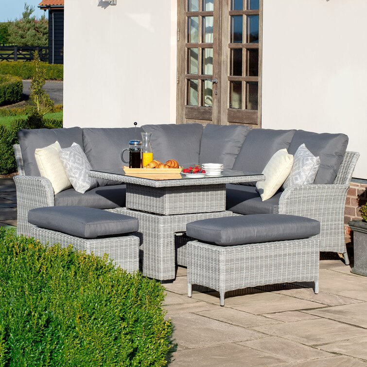 Marlow Home Co. Hoddesd 9 Seater Rattan Sofa Set Reviews